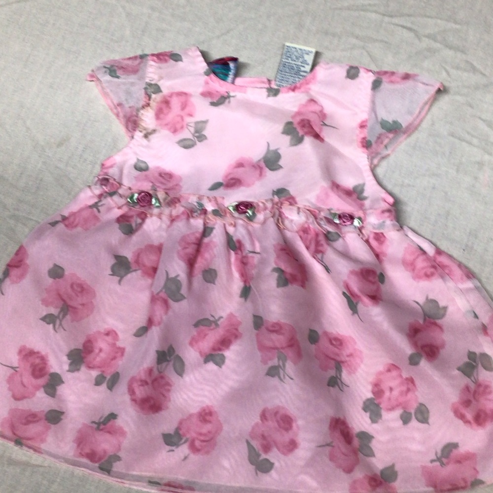 Charming Pink Floral Kids Dress